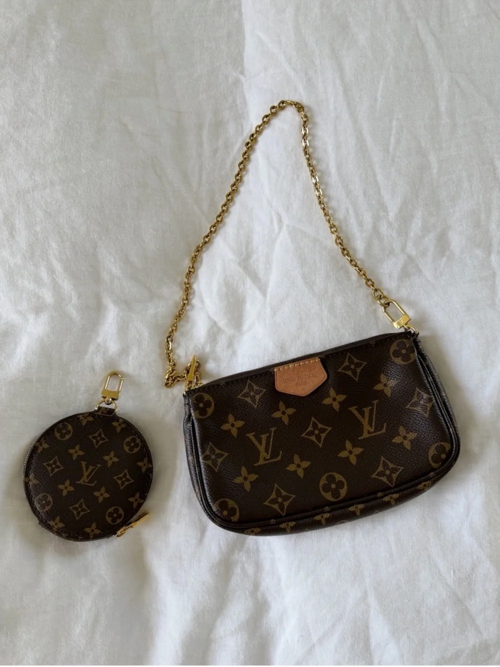 Louis Vuitton Multi Pochette Accessories Pouch Monogram Canvas Small Brown
